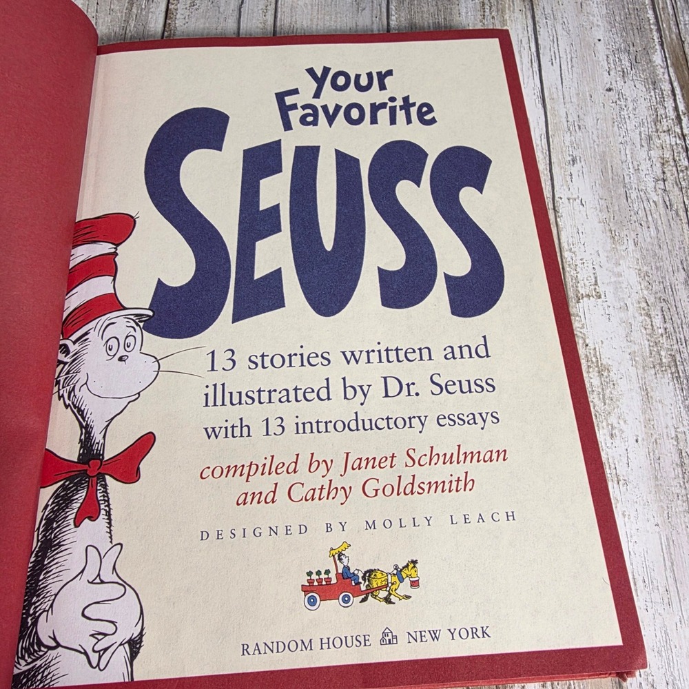 Dr Seuss Cat in the Hat Plush & Book Set Your Favorite Seuss Treasury 13 Stories - Picture 4 of 7